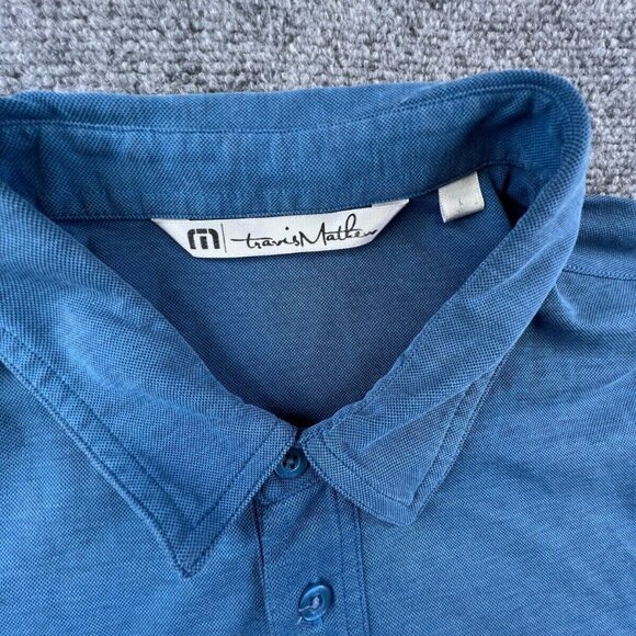 Travis Matthew Polo Large Short Sleeve Blue w Pocket HARMONY CLUB GOLFING - Picture 5 of 16
